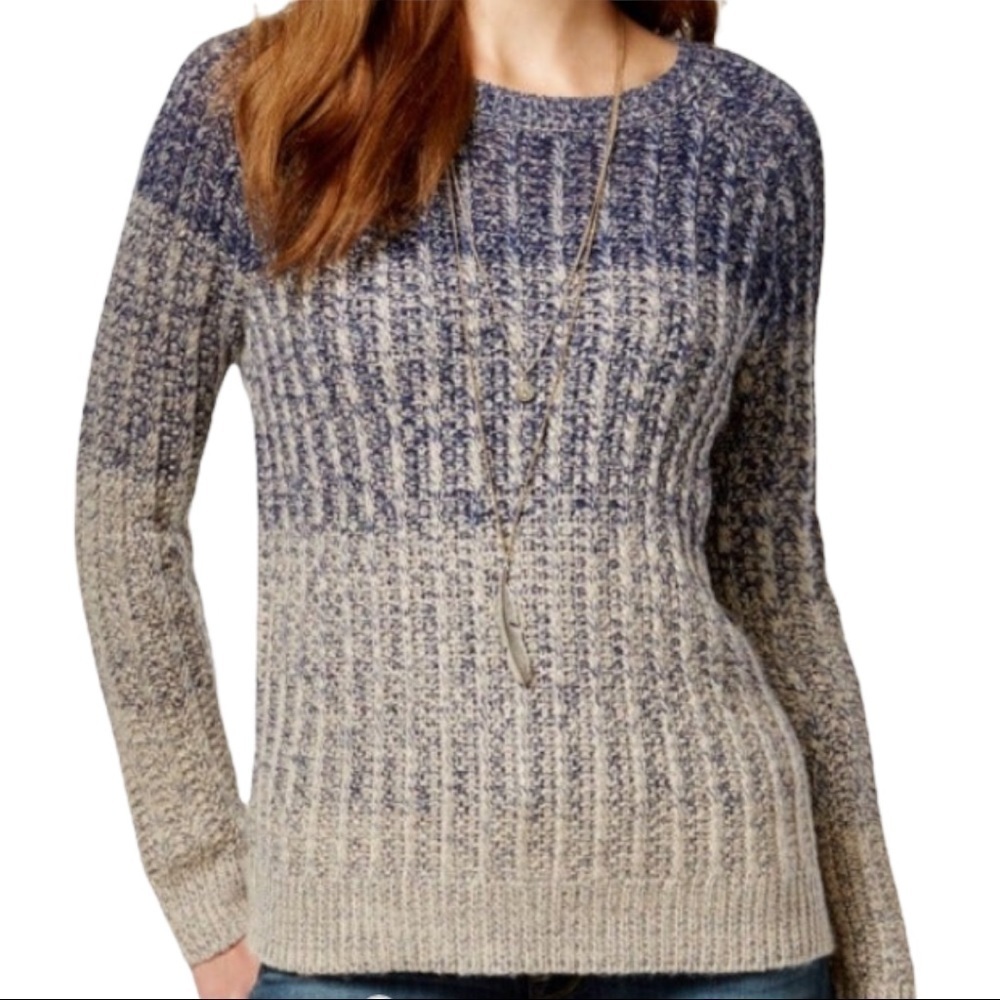 Lucky Brand Sweater Ombré Blend of Blues & Greys